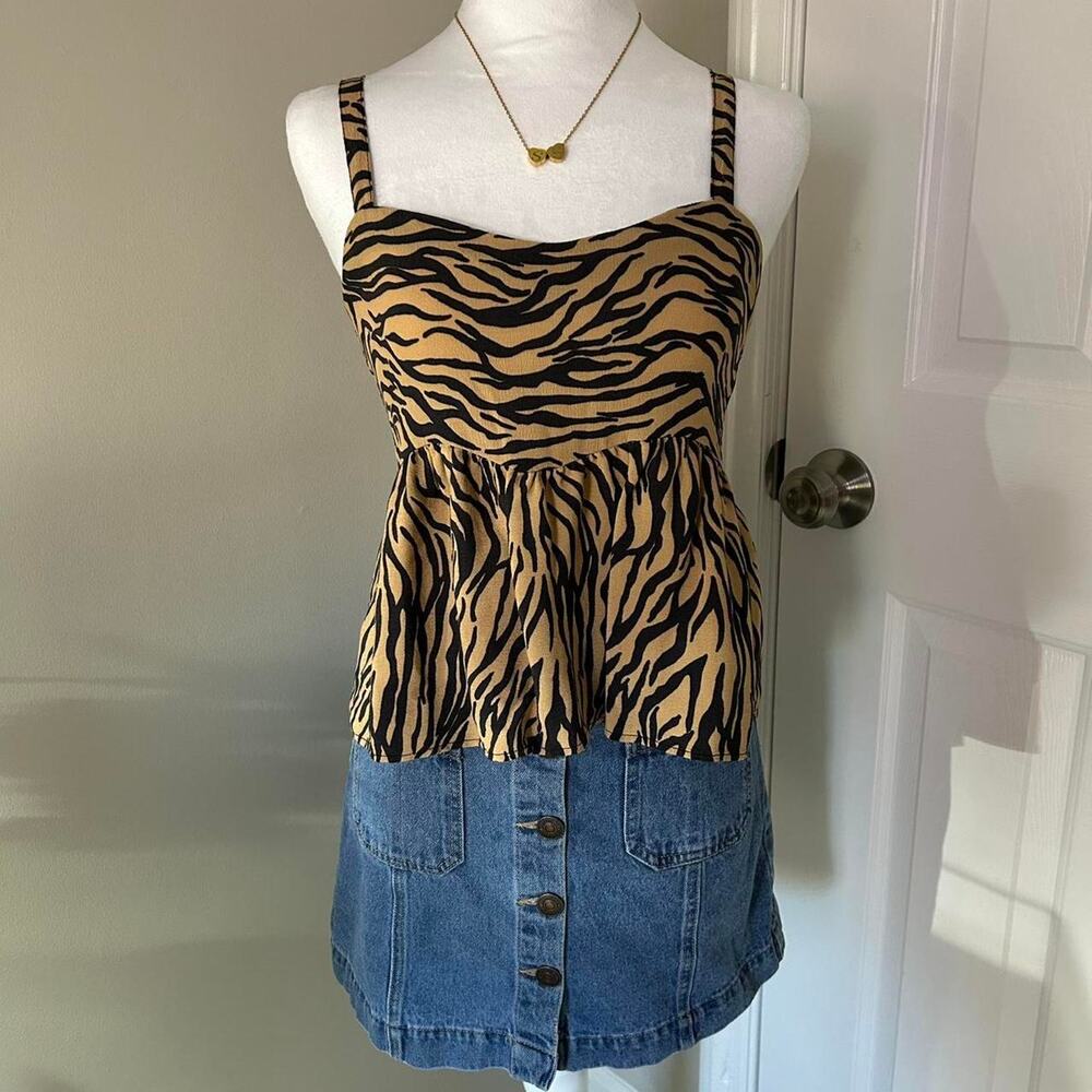 Y2k zebra print cami top